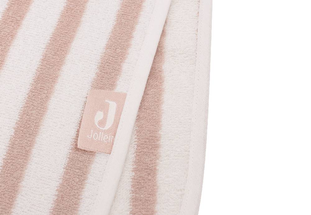 Jollein Badeponcho Stripe Frottee Wild Rose GOTS VIP-Rabatte