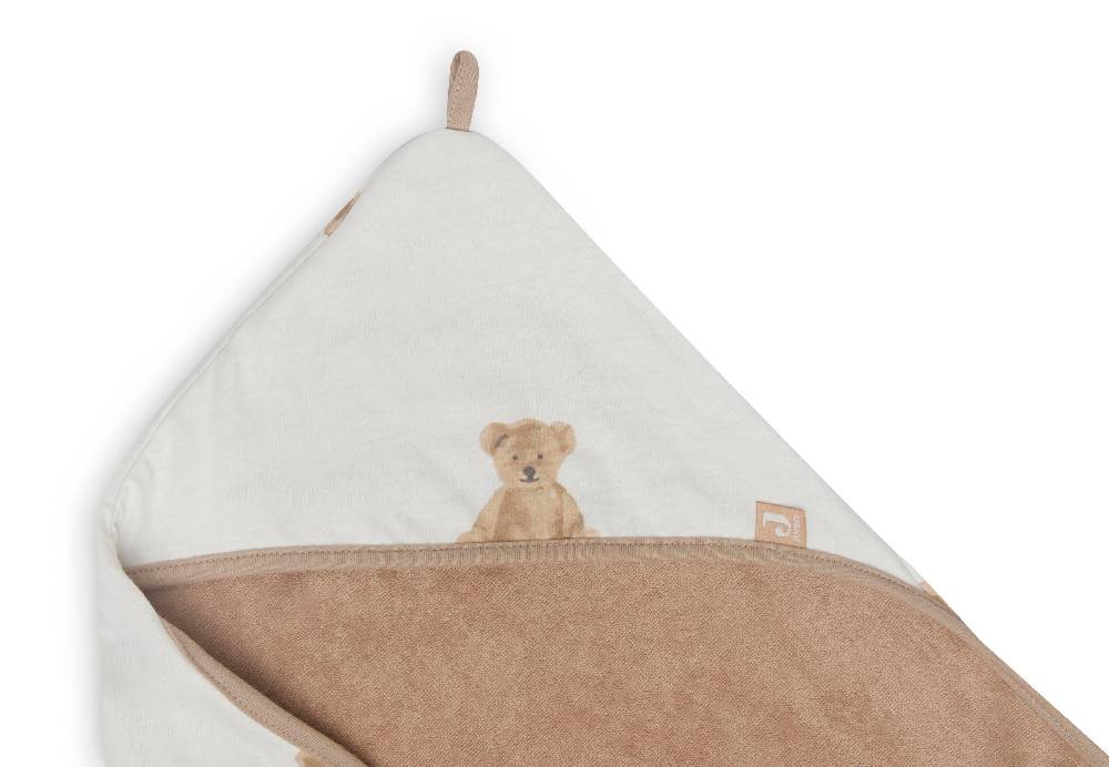 Jollein Kapuzenhandtuch 75x75cm Teddy Bear GOTS Letzter Tag