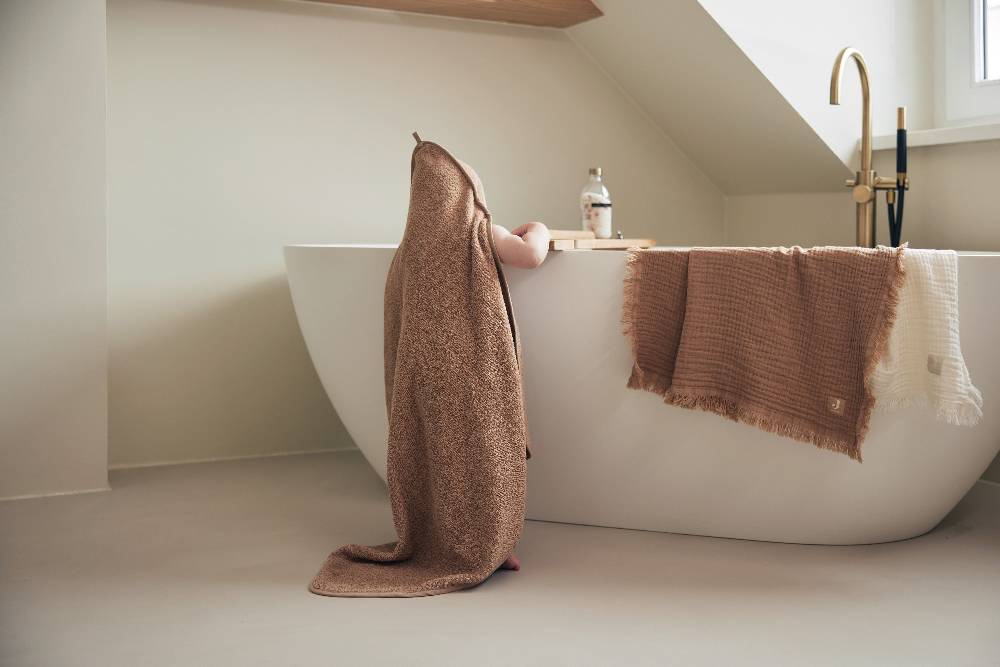 Jollein Kapuzenhandtuch Frottee 75x75cm Biscuit Bis zu 65% Rabatt