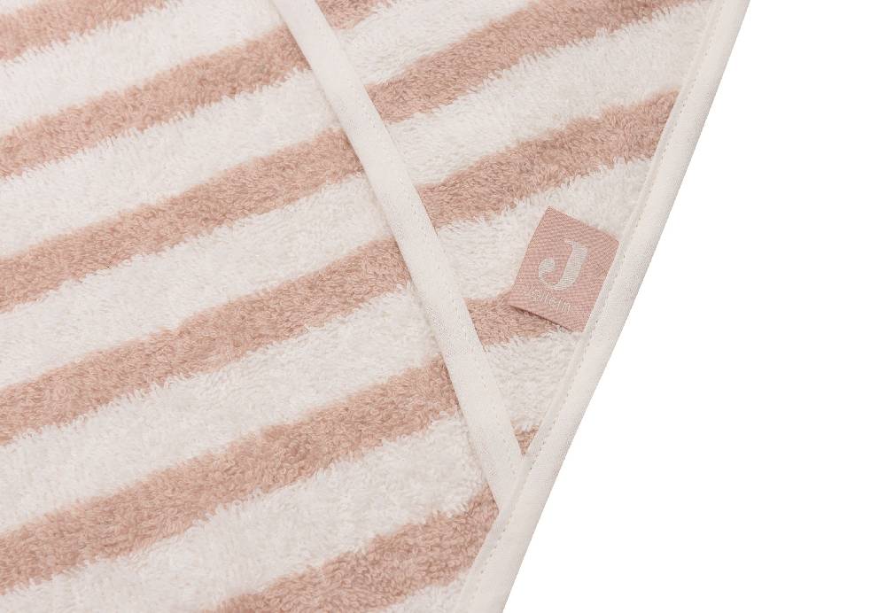 Jollein Kapuzenhandtuch 75x75cm Stripe Terry Wild Rose GOTS Nur noch ein Tag übrig