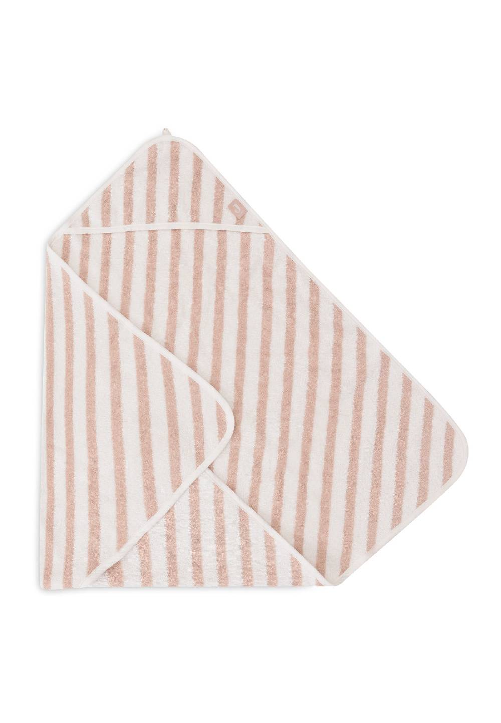 Jollein Kapuzenhandtuch 75x75cm Stripe Terry Wild Rose GOTS Nur noch ein Tag übrig