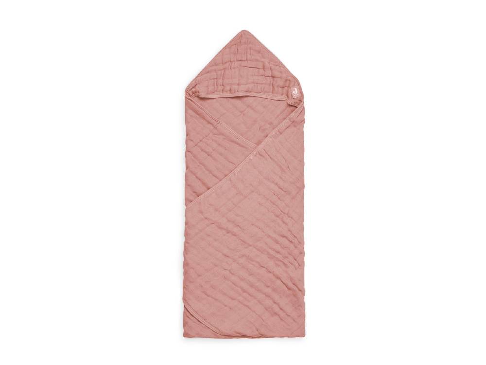 Jollein Kapuzenhandtuch Wrinkled Cotton 75x75cm Rosewood 50% Rabatt mit kostenlosem Versand
