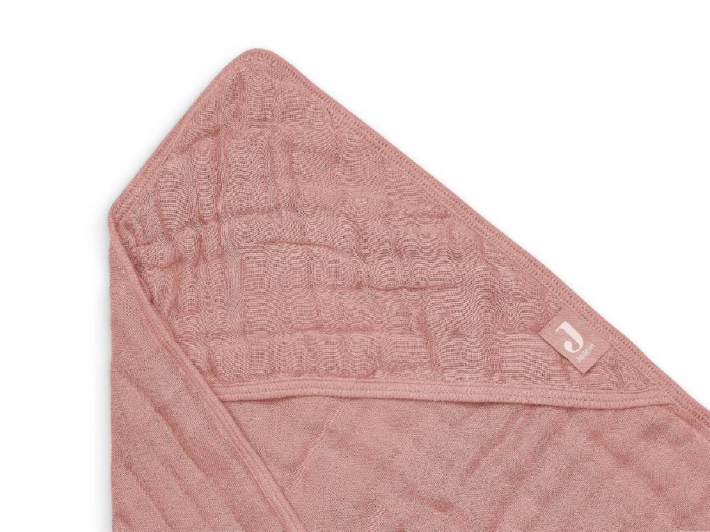 Jollein Kapuzenhandtuch Wrinkled Cotton 75x75cm Rosewood 50% Rabatt mit kostenlosem Versand