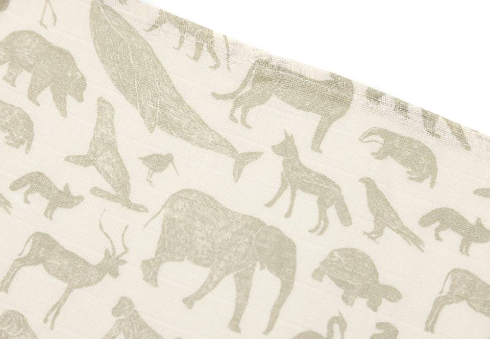 Jollein Spucktuch Hydrophill 70x70cm Animals Olive Green (3pack) 2025