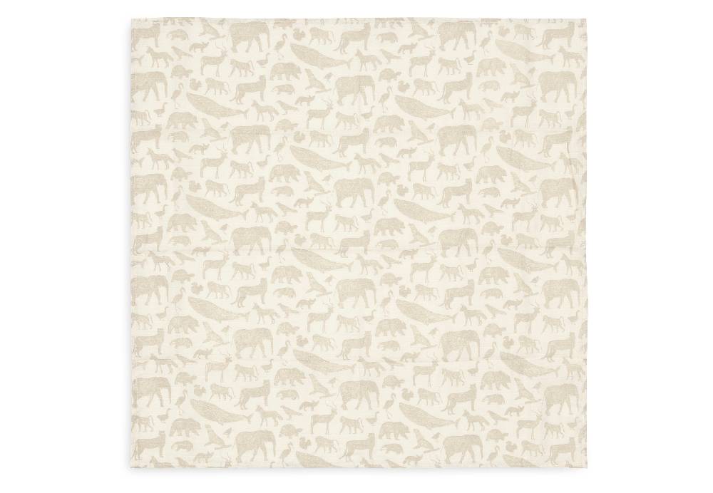 Jollein Spucktuch Hydrophill 70x70cm Animals Nougat (3pack) Verkauf