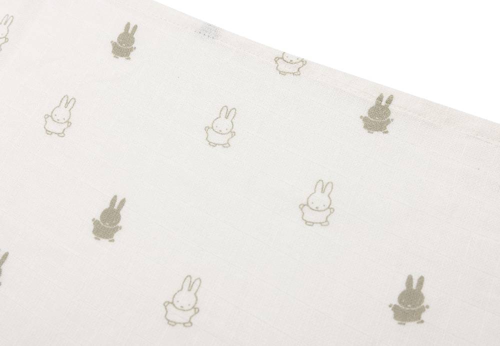 Jollein Spucktuch Hydrophill 70x70cm Happy Miffy Olive Green (3pack) Schlussverkauf