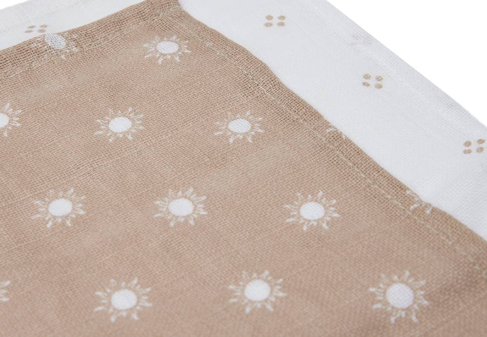 Jollein Spucktuch Musselin Pointelle Sun - Biscuit - GOTS - 2 Stück Saisonale Angebote