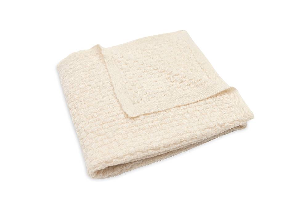Jollein Decke Wiege 75x100cm Weave Knit Merino wool Oatmeal Sonderangebot der Fabrik