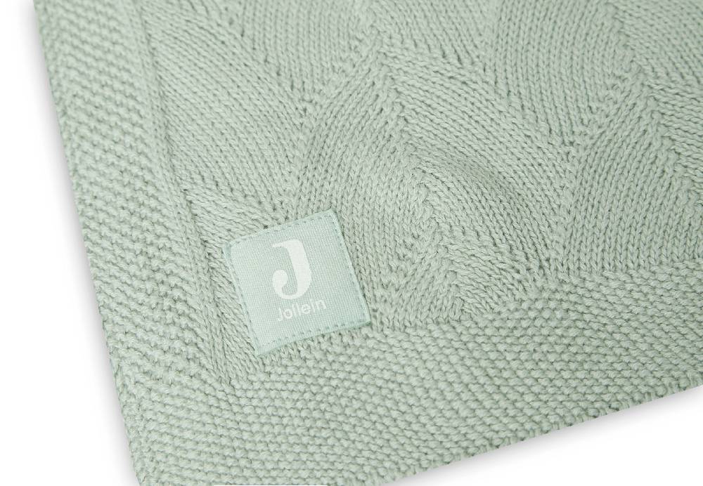 Jollein Decke Wiege 75x100cm Shell Knit Sea Foam GOTS Vierteljährliche Förderung