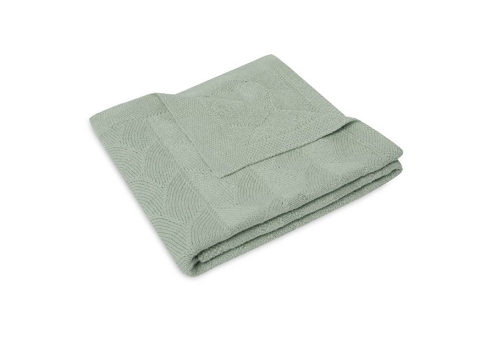 Jollein Decke Wiege 75x100cm Shell Knit Sea Foam GOTS Vierteljährliche Förderung