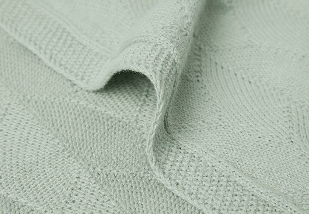 Jollein Decke Wiege 75x100cm Shell Knit Sea Foam GOTS Vierteljährliche Förderung