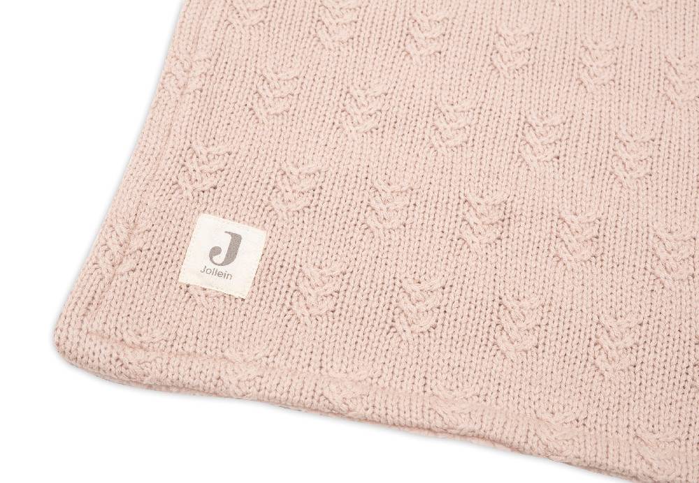 Jollein Decke Wiege 75x100cm Grain Knit Wild Rose/Velvet Discount Store für neue Produkte