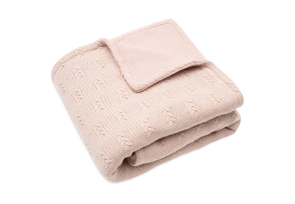 Jollein Decke Wiege 75x100cm Grain Knit Wild Rose/Velvet Discount Store für neue Produkte