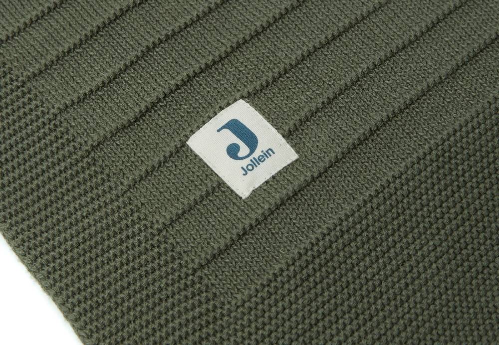 Jollein Decke Wiege 75x100cm Pure Knit Leaf Green GOTS Nur noch ein Tag übrig