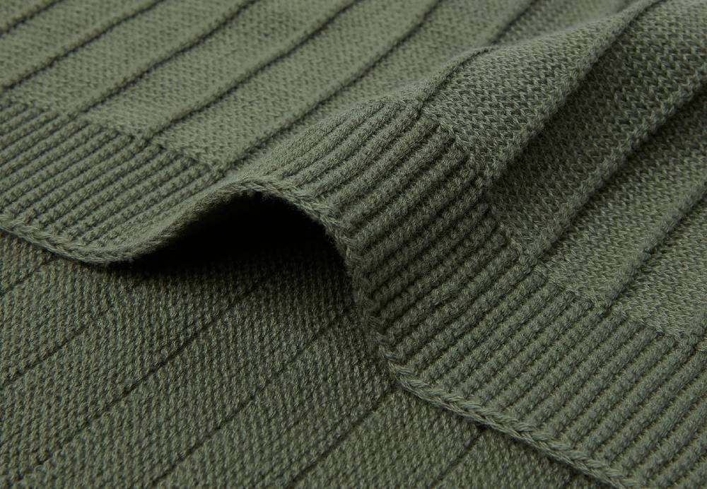 Jollein Decke Wiege 75x100cm Pure Knit Leaf Green GOTS Nur noch ein Tag übrig
