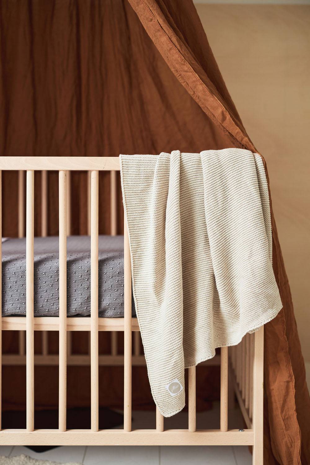 Jollein Decke Kinderbett 100x150cm Basic Knit Nougat Super Rabatt