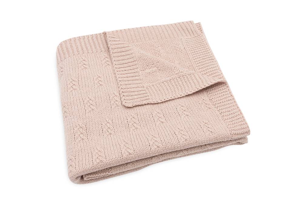 Jollein Decke Wiege 75x100cm Grain Knit Wild Rose 50% Rabatt mit kostenlosem Versand