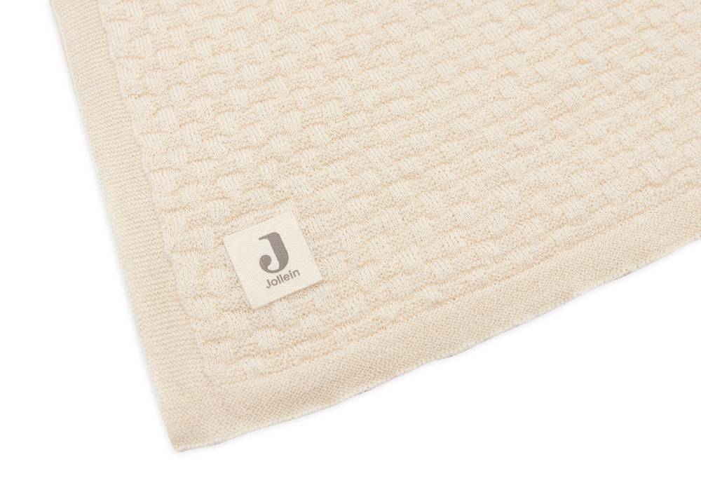 Jollein Decke Kinderbett 100x150cm Weave Knit Merino wool Oatmeal Clearance-Verkauf