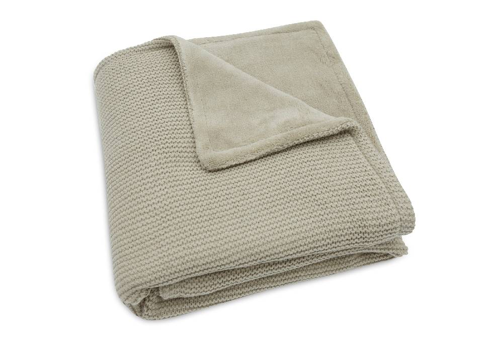 Jollein Decke Wiege 75x100cm Basic Knit Olive Green/Fleece Kostenloser Versand international