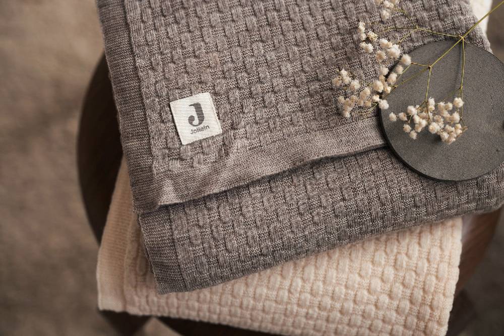 Jollein Decke Kinderbett 100x150cm Weave Knit Merino wool Funghi Begrenzt auf 3 Tage