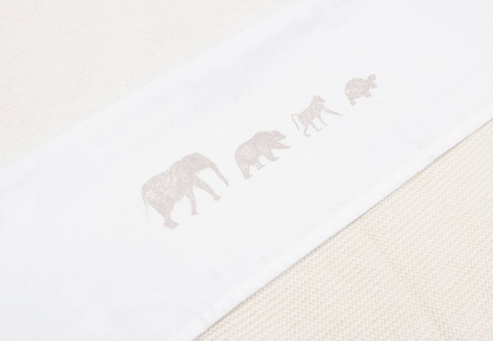 Jollein Bettlaken Kinderbett 120x150cm Animals Nougat Outlet