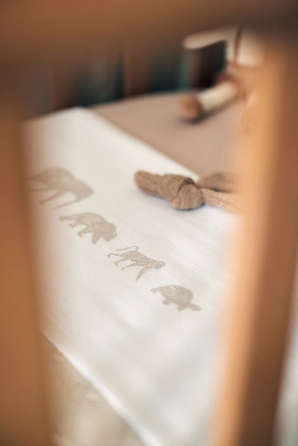 Jollein Bettlaken Kinderbett 120x150cm Animals Nougat Outlet