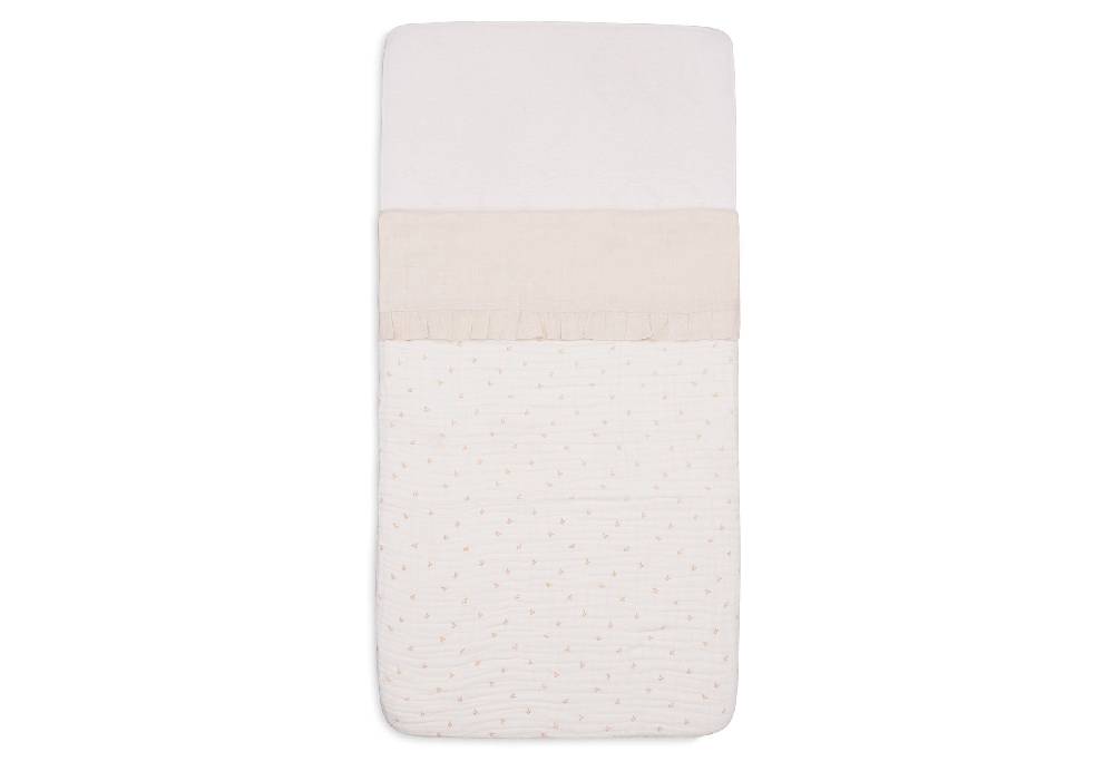 Jollein Bettlaken Wiege 75x100cm Ruffle Natural Fabrikverkauf
