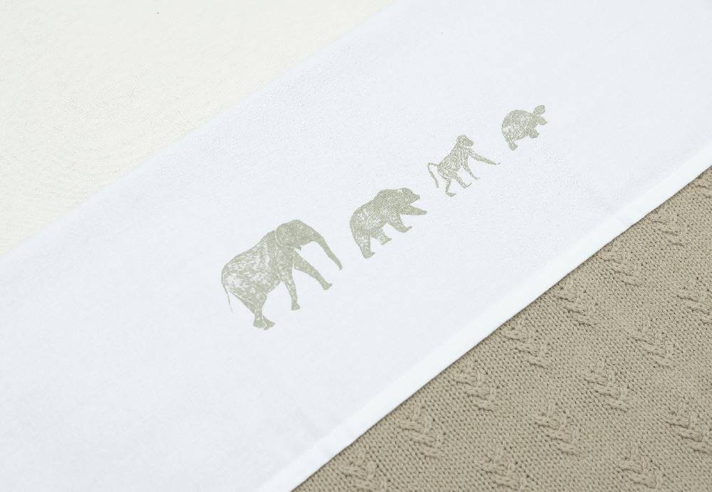 Jollein Bettlaken Wiege 75x100cm Animals Olive Green Kostenloser Versand