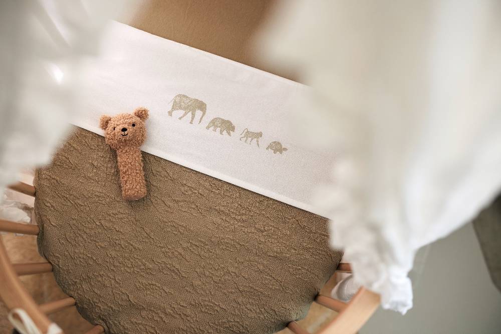 Jollein Bettlaken Wiege 75x100cm Animals Olive Green Kostenloser Versand