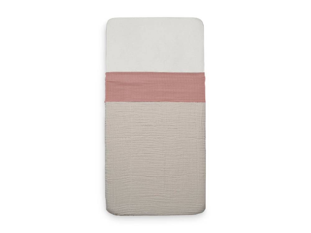 Jollein Bettlaken Wiege 75x100cm Wrinkled Cotton Rosewood Versandkostenfrei