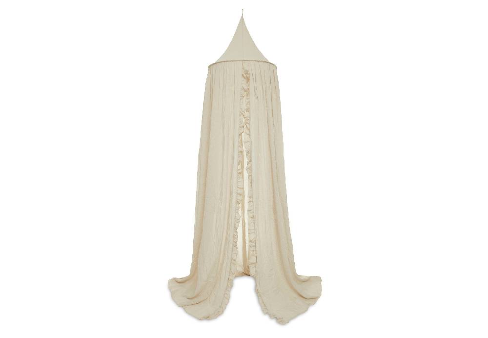 Jollein Baldachin Betthimmel Vintage 245cm Ruffle Nougat Räumungsverkauf
