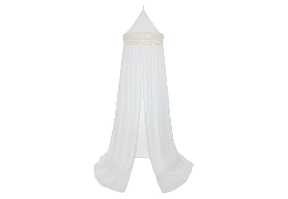 Jollein Baldachin Betthimmel Vintage 245cm Boho Lace Ivory Neueste Stile