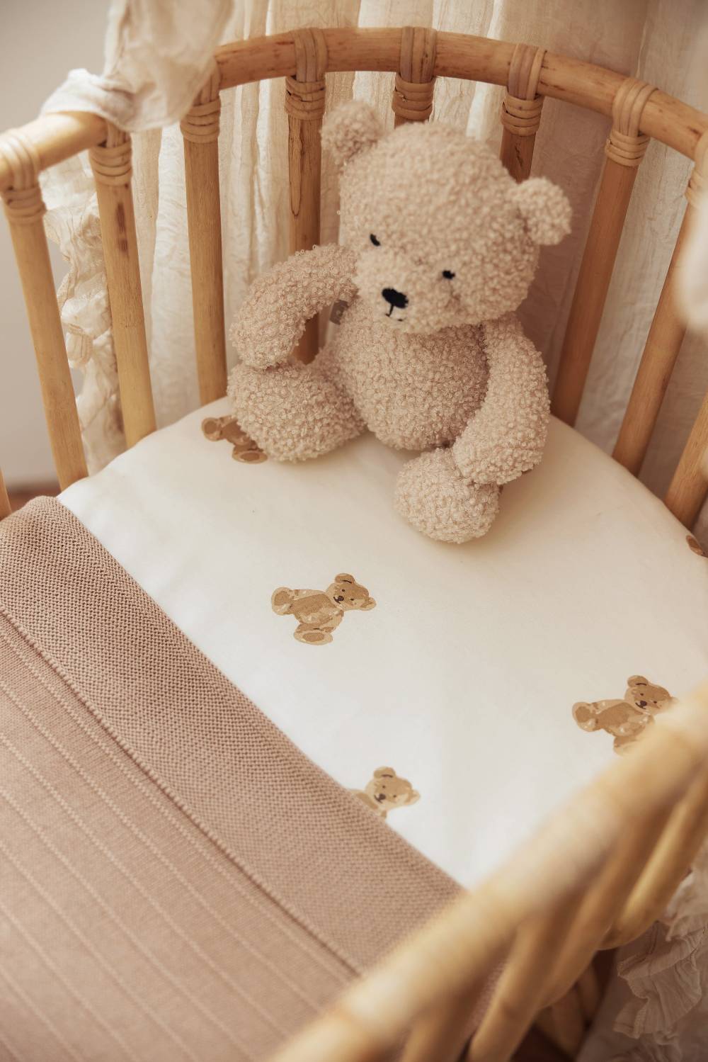 Jollein Spannbettlaken Jersey 40/50x80/90cm Teddy Bear Schlussverkauf