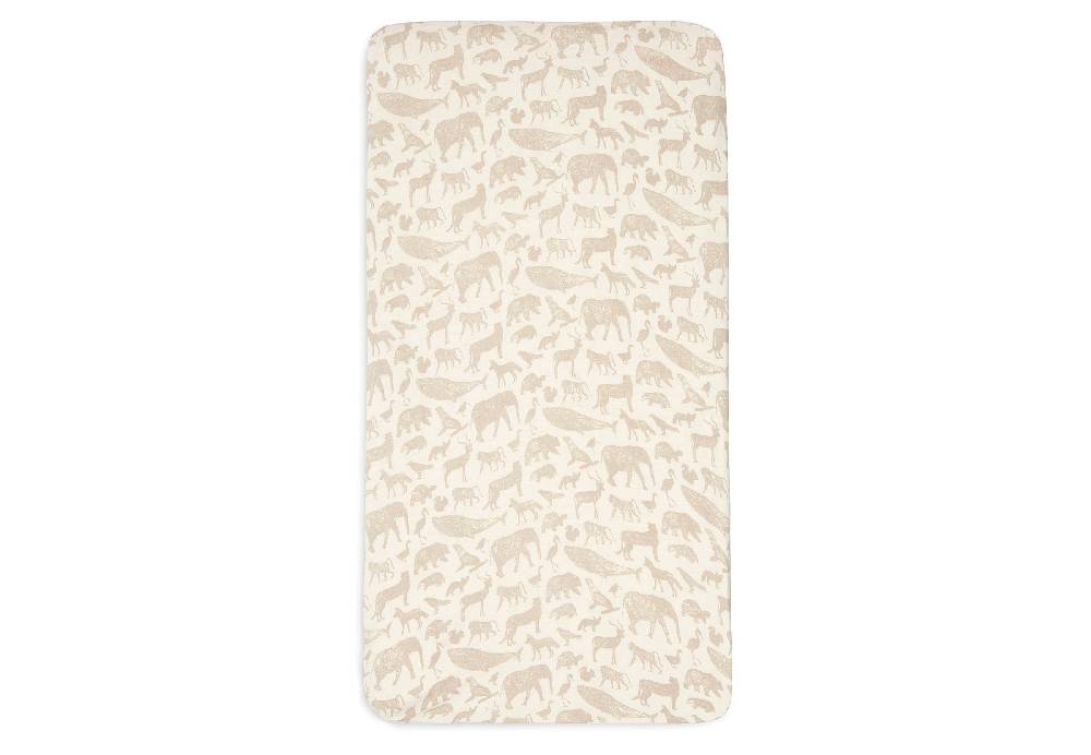Jollein Spannbettlaken Jersey 70x140/75x150cm Animals Nougat Saisonschlussverkauf