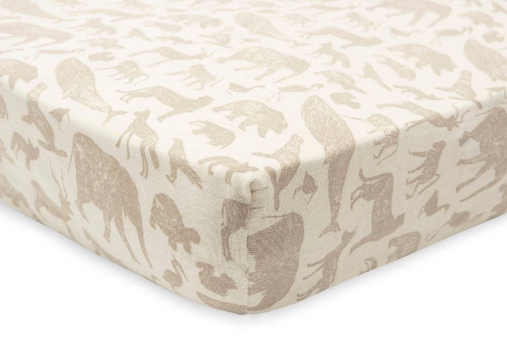 Jollein Spannbettlaken Jersey 70x140/75x150cm Animals Nougat Saisonschlussverkauf