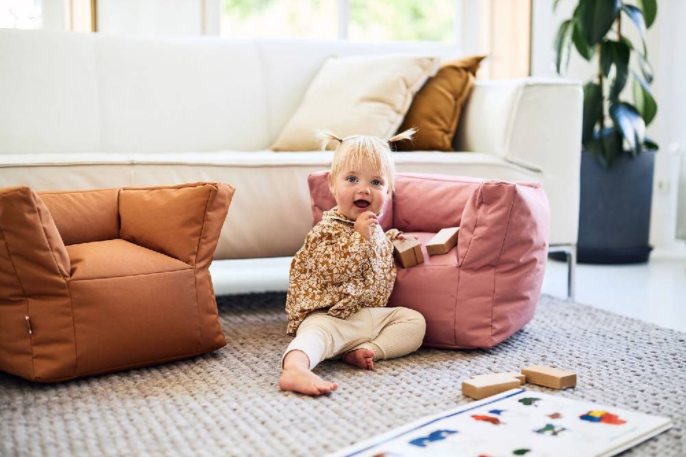 Jollein Kindersessel Sitzsack Mellow Pink Große Rabatte