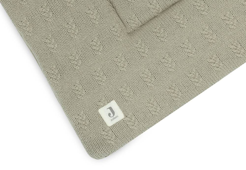 Jollein Krabbeldecke 75x95cm Grain Knit Olive Green Riesige Rabatte