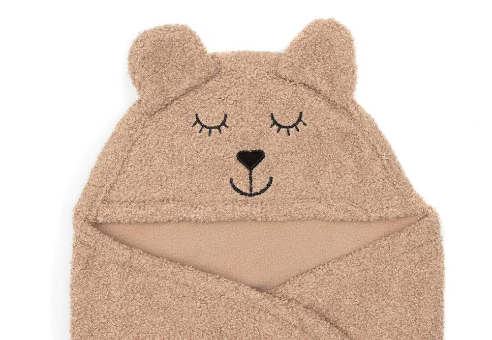 Jollein Einschlagdecke für Babyschale Bear Boucle Biscuit Schlussverkauf