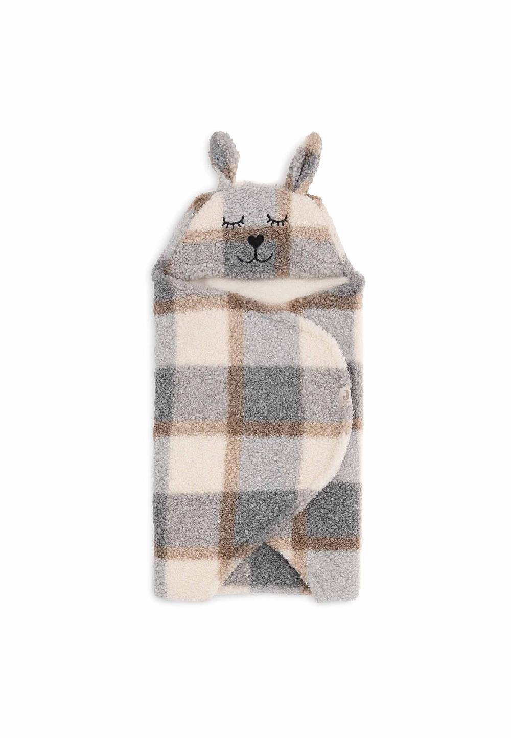 Jollein Einschlagdecke für Babyschale Bunny Check - Boucle Fabrikpreis