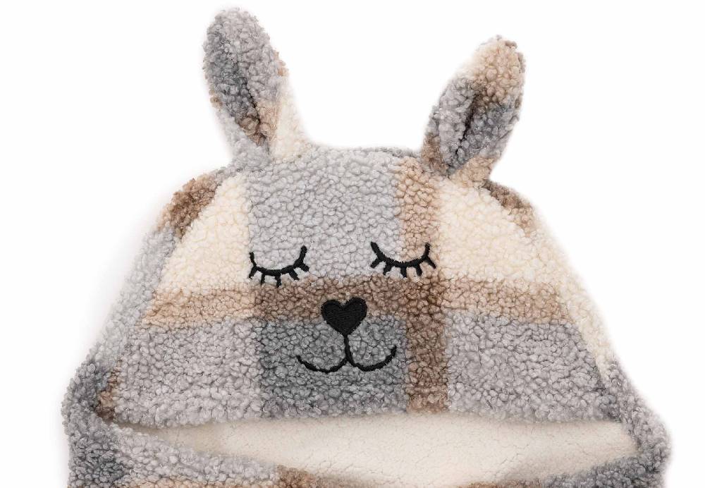 Jollein Einschlagdecke für Babyschale Bunny Check - Boucle Fabrikpreis