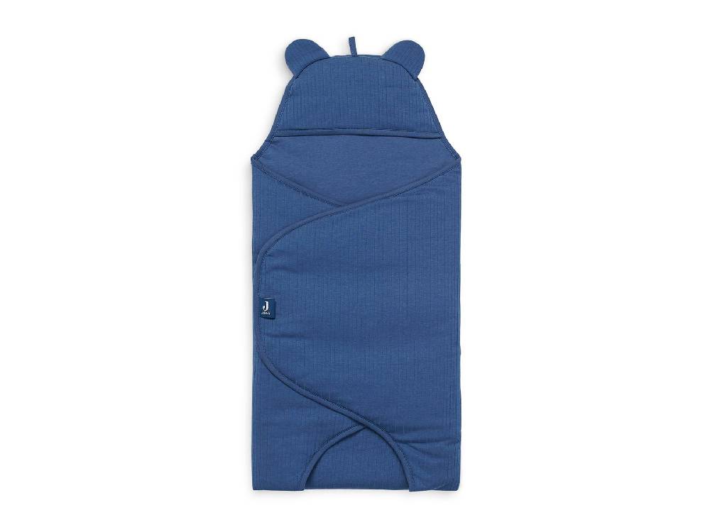 Jollein Einschlagdecke für Babyschale Basic Stripe Jeans Blue Versandkostenfrei
