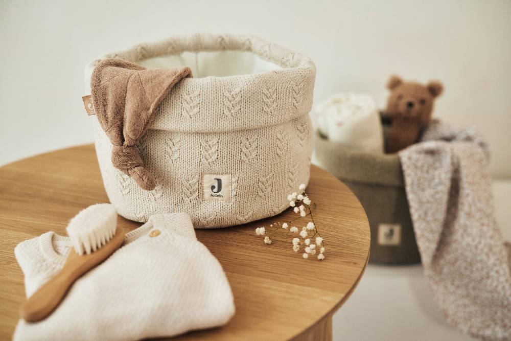 Jollein Pflegekörbchen Grain Knit Oatmeal Preisnachlass