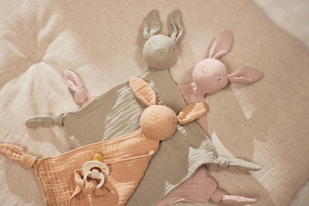 Jollein Schmusetuch Bunny Ears Wild Rose Auslauf