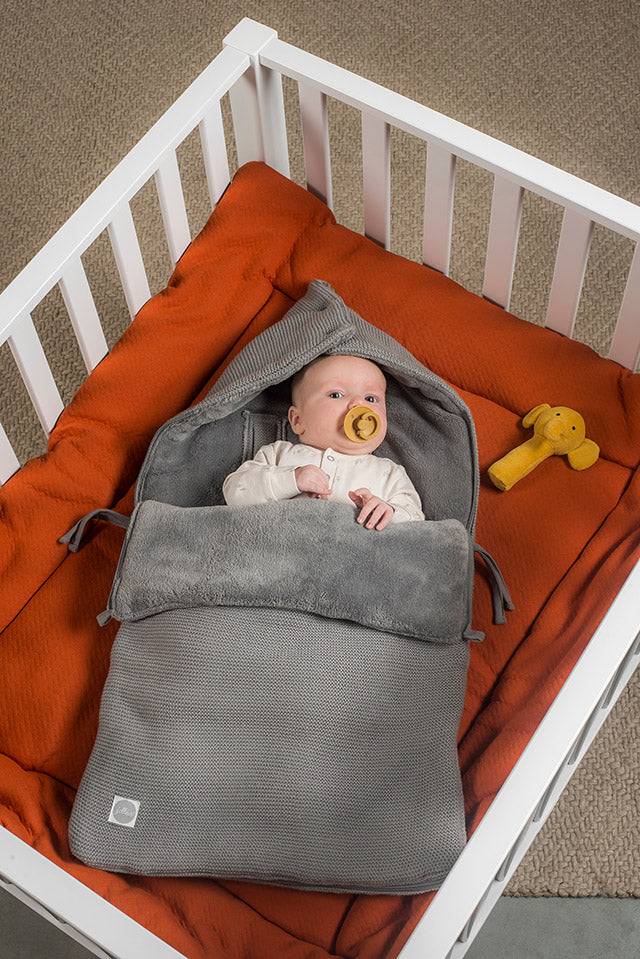 Jollein Fußsack gruppe 0+ 3/5 punkte Basic Knit Stone Grey Sonderangebot der Fabrik
