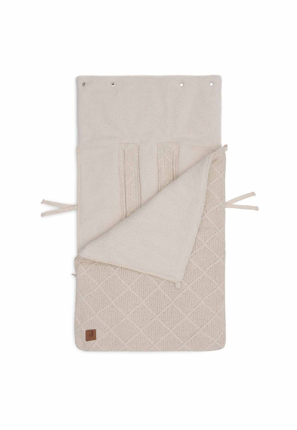 Jollein Fußsack Gruppe 0+ 3/5 Punkte Check Knit - Oatmeal Im Verkauf