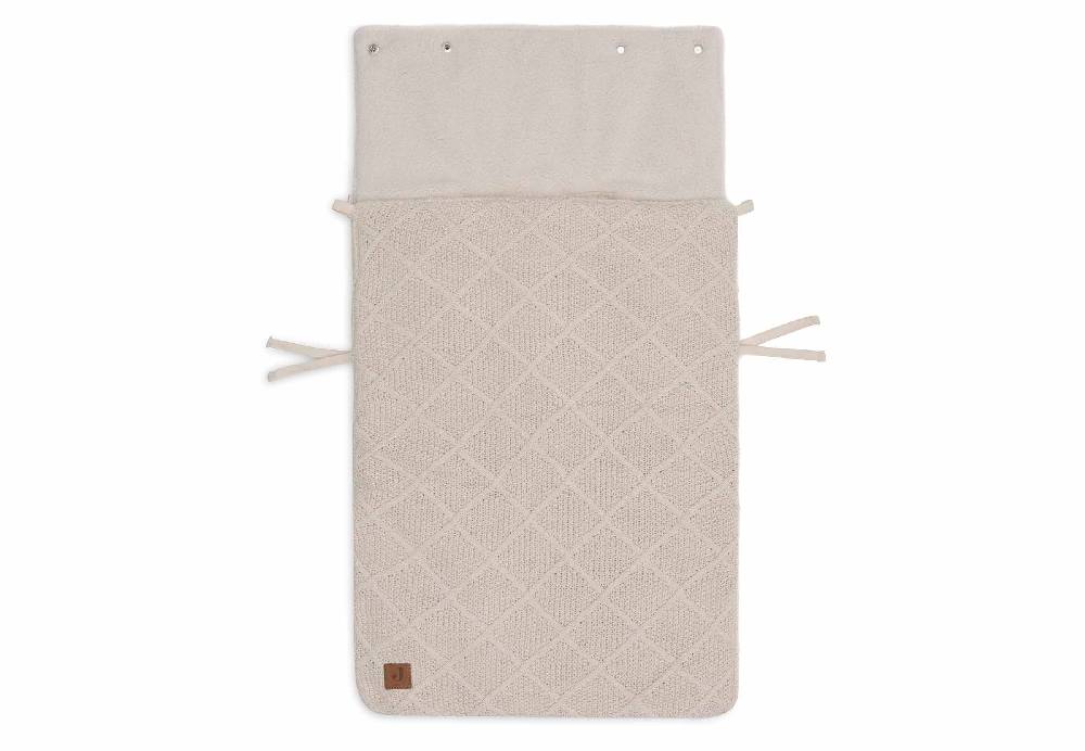 Jollein Fußsack Gruppe 0+ 3/5 Punkte Check Knit - Oatmeal Im Verkauf
