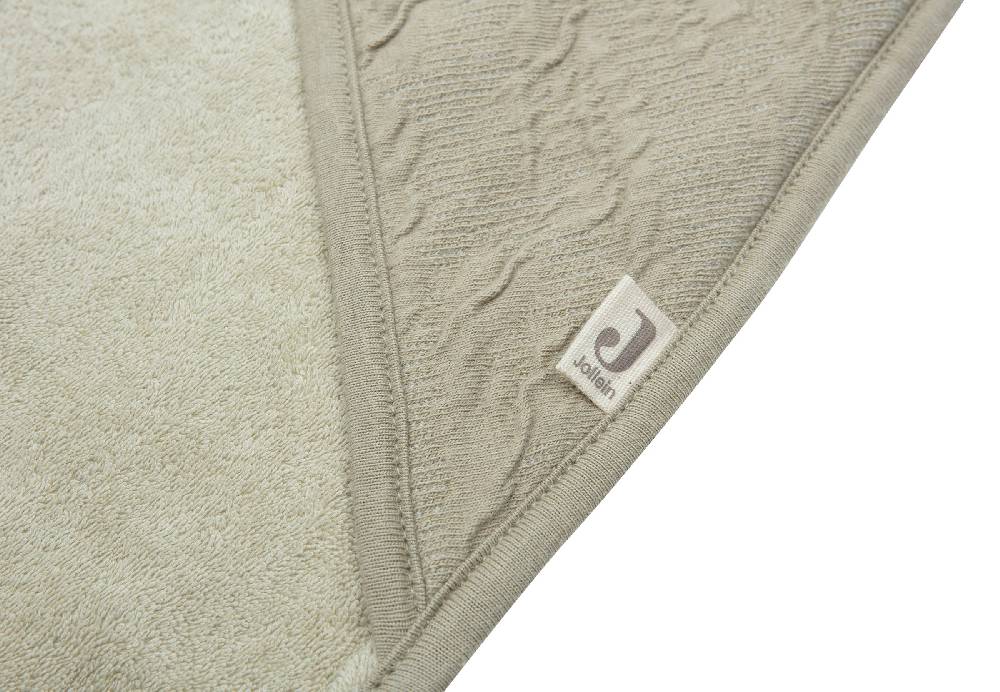 Jollein Kapuzenhandtuch 75x75cm Soft Waves Olive Green Osterangebot