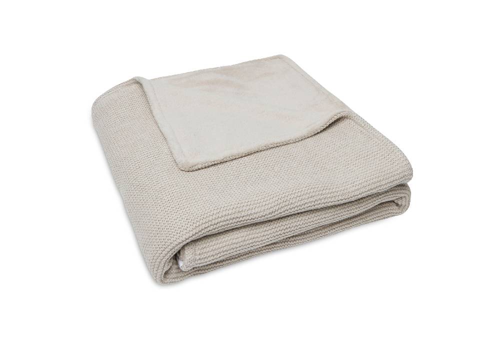 Jollein Decke Kinderbett 100x150cm Basic Knit Nougat/Fleece Saisonale Angebote
