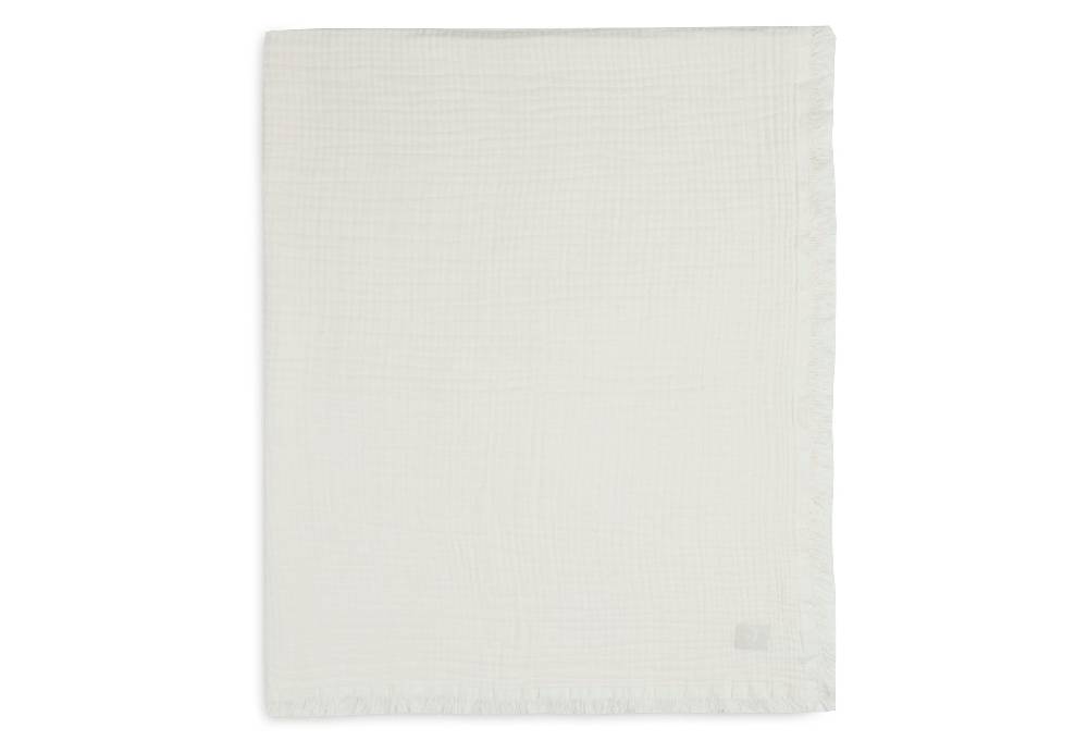 Jollein Decke Kinderbett Muslin Fringe 120x120cm Ivory
