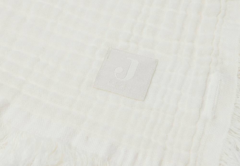 Jollein Decke Kinderbett Muslin Fringe 120x120cm Ivory Räumungsverkauf